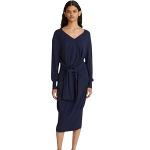 Thakoon wrap tie sweater dress, Size XL color Blue. NWT